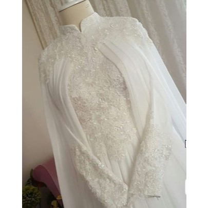 Gaun pengantin   arab  arab  muslim wedding gown dress  dengan  model  lengan panjang