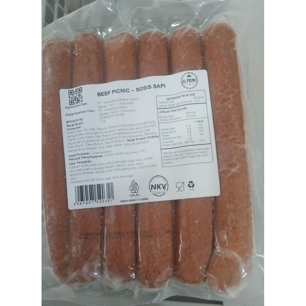

sosis elprimo beef picnic 1kg
