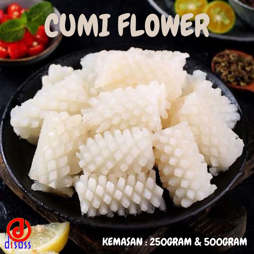 

FROZEN FOOD CUMI FLOWER OLAHAN IKAN BENTUK CUMI - DISASS JOGJA