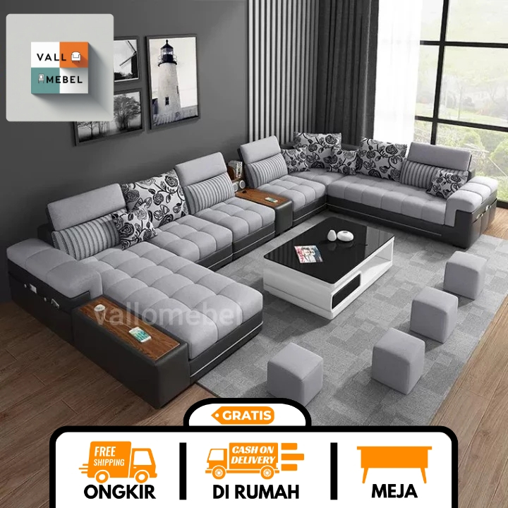 Sofa Minimalis Modern Leter U Mewah