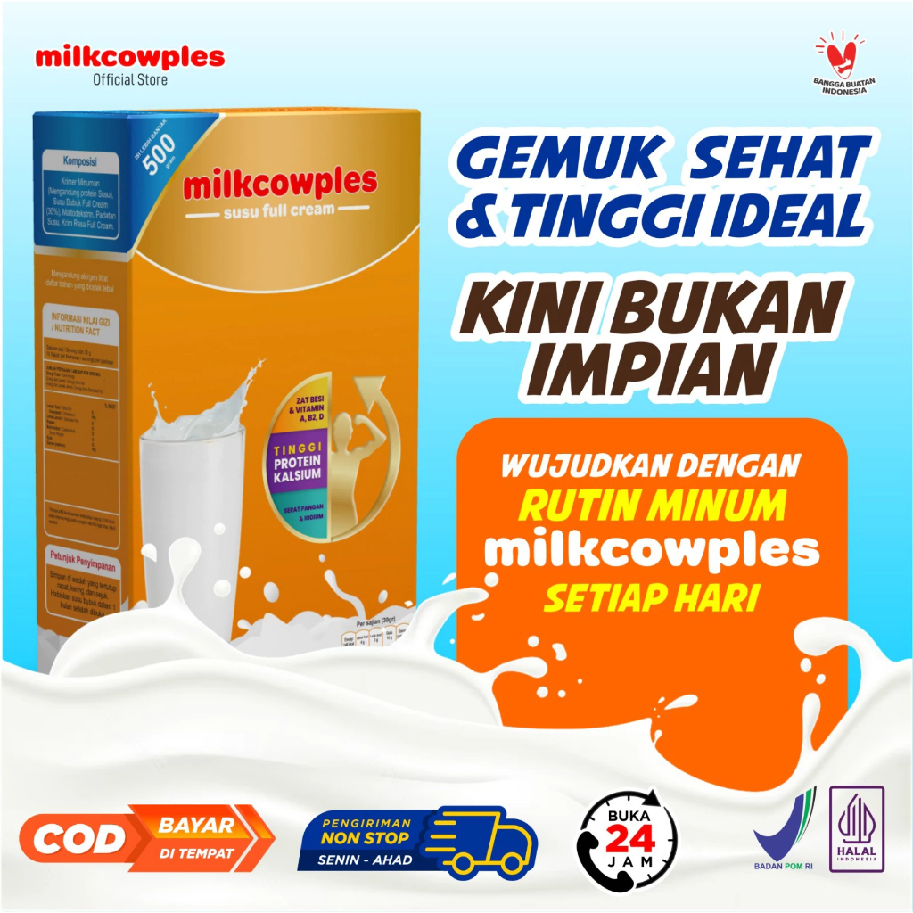 

PAKET HEMAT 2 BOX MILKCOWPLUS SUSU PENINGGI DAN PENGEMUK BADAN / SUSU PENINGGI BADAN