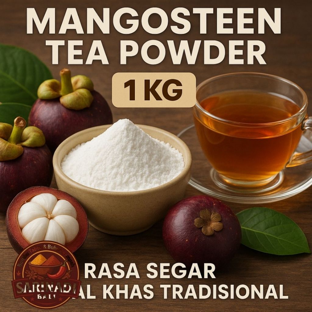

Mangosteen Tea Powder 1Kg – Bubuk Teh Manggis Rasa Segar Herbal Khas Tradisional Nikmati sensasi teh yang segar dan penuh manfaat dengan Mangosteen Tea Powder 1Kg! Teh manggis ini hadir dalam kemasan praktis 1 kilogram, memberikan rasa manggis yang segar