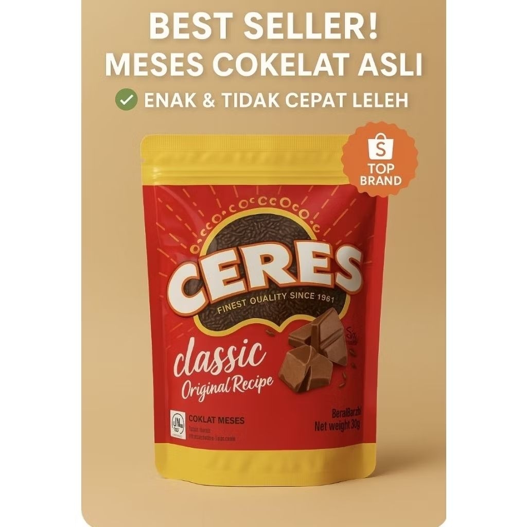 

meses coklat ceres (CHOCOLADE HAGELSLAG) 500gr.