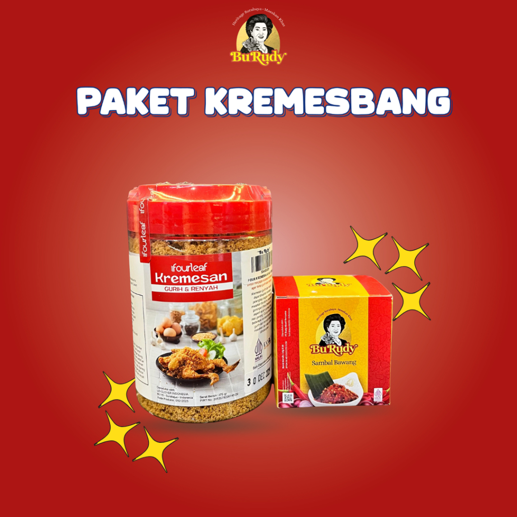 

[PAKET KREMESBANG] || KREMESAN FOURLEAF DAN SAMBAL BAWANG SACHET BU RUDY
