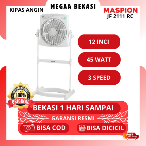 MASPION KIPAS ANGIN BERDIRI 12 INCI STAND FAN JF 2111 RC JF211RC JF-2111 BEKASI MURAH GARANSI RESMI