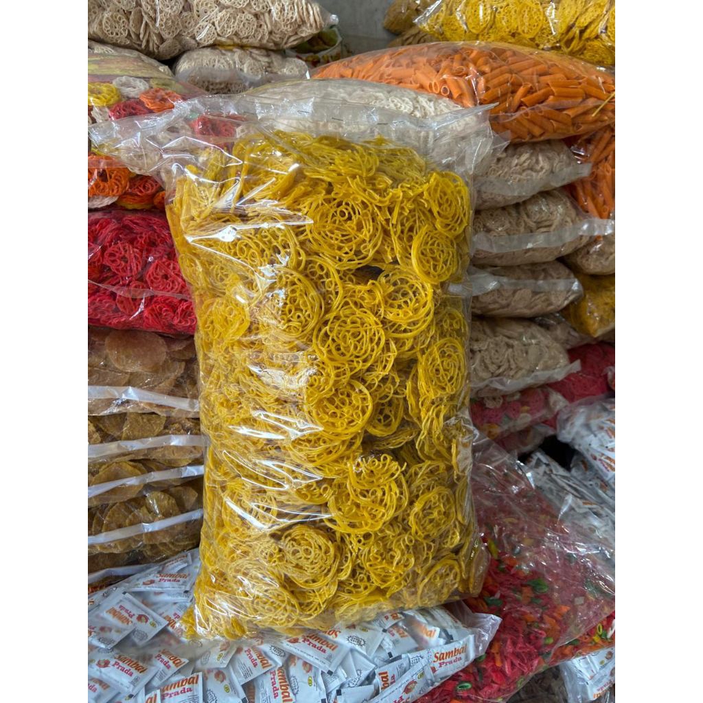 

Kerupuk Mentah Mie Bulat Mini @5Kg Renyah & renyah