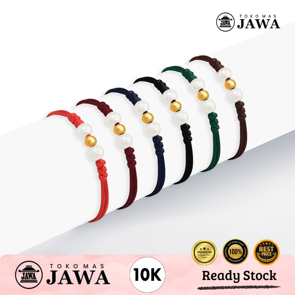 Gelang Tali Emas Mutiara Kecil Kadar 10 Karat Toko Mas Jawa
