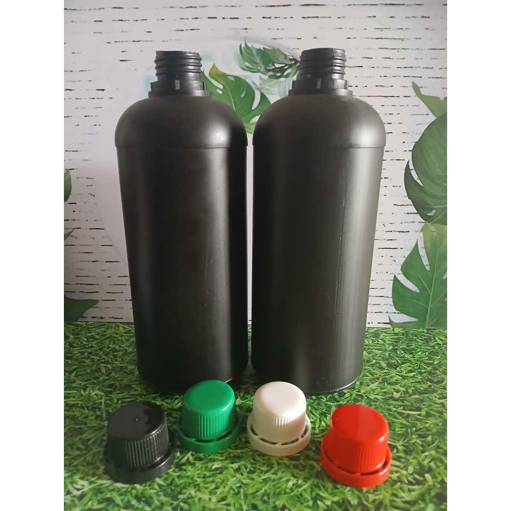 Botol Agro Botol agro 1 Liter Hitam Doff HDPE / Botol Labor 1000 ml HDPE / Tutup Agro Segel