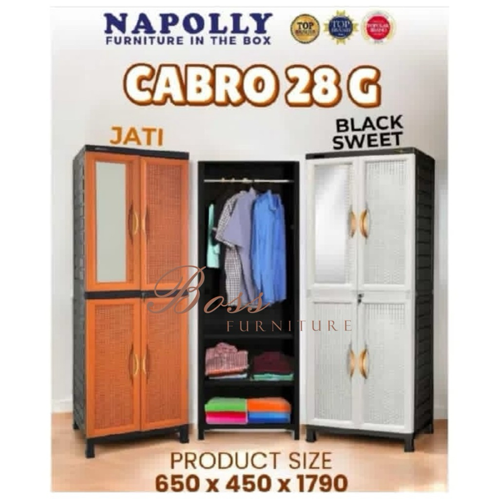 Lemari Pakaian 2 Pintu Napolly Cabro 28G