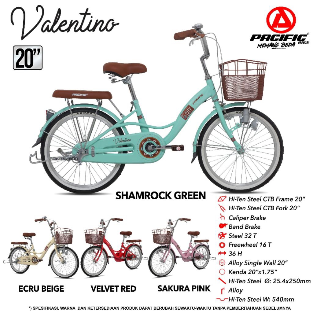 Sepeda Mini 20 inc PACIFIC VALENTINO Sepeda Perempuan