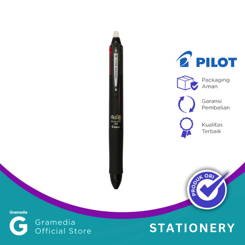 

BALLPEN PILOT FRIXION 4 COLORS 0.5MM IN BLACK BARREL