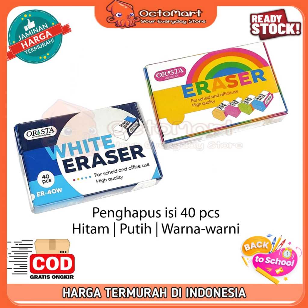 

1 Pak (40) Pcs Penghapus Stark- Penghapus Combo - penghapus Jazzco - Penghapus Orista