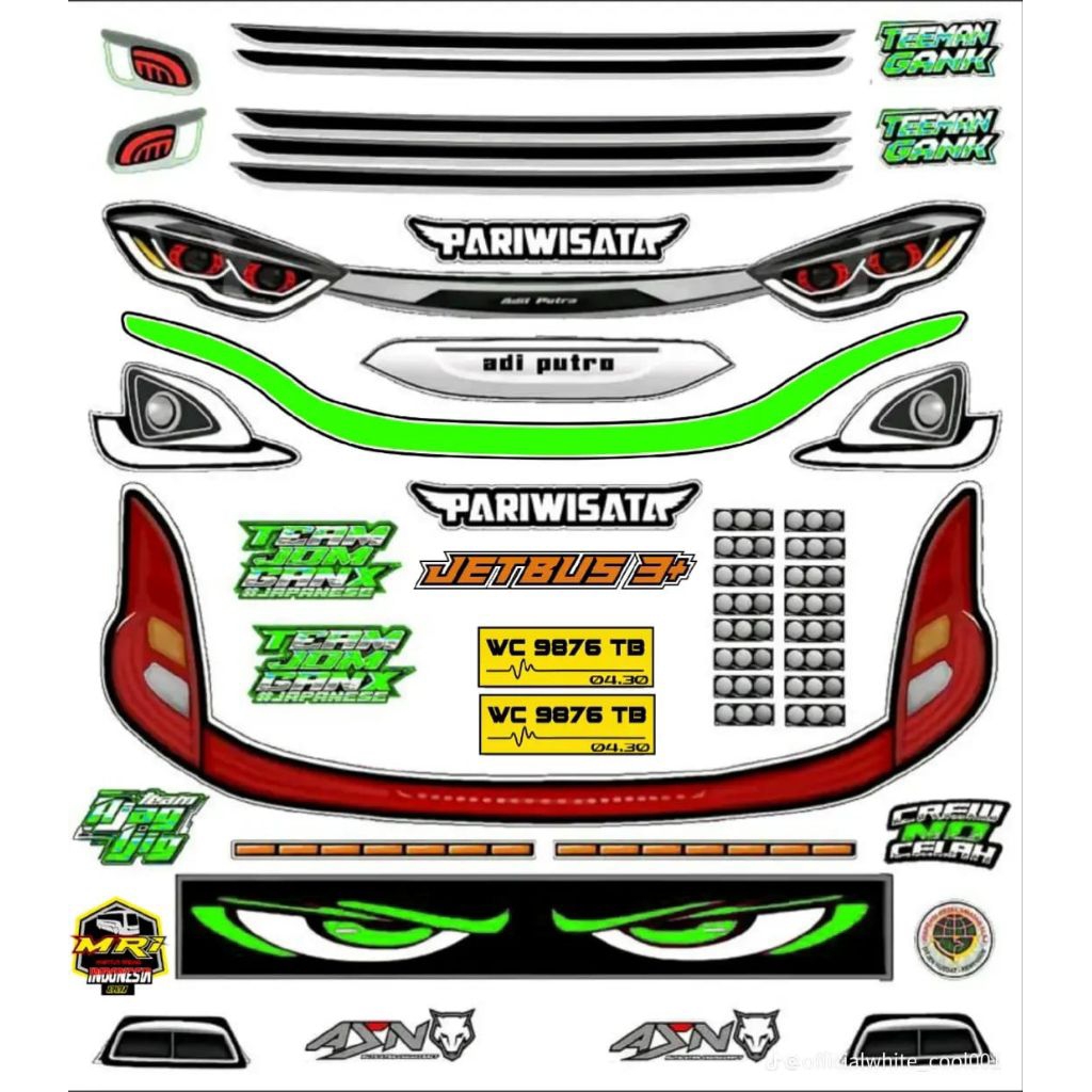 

Sticker headlamp miniatur bus jb3 cutting