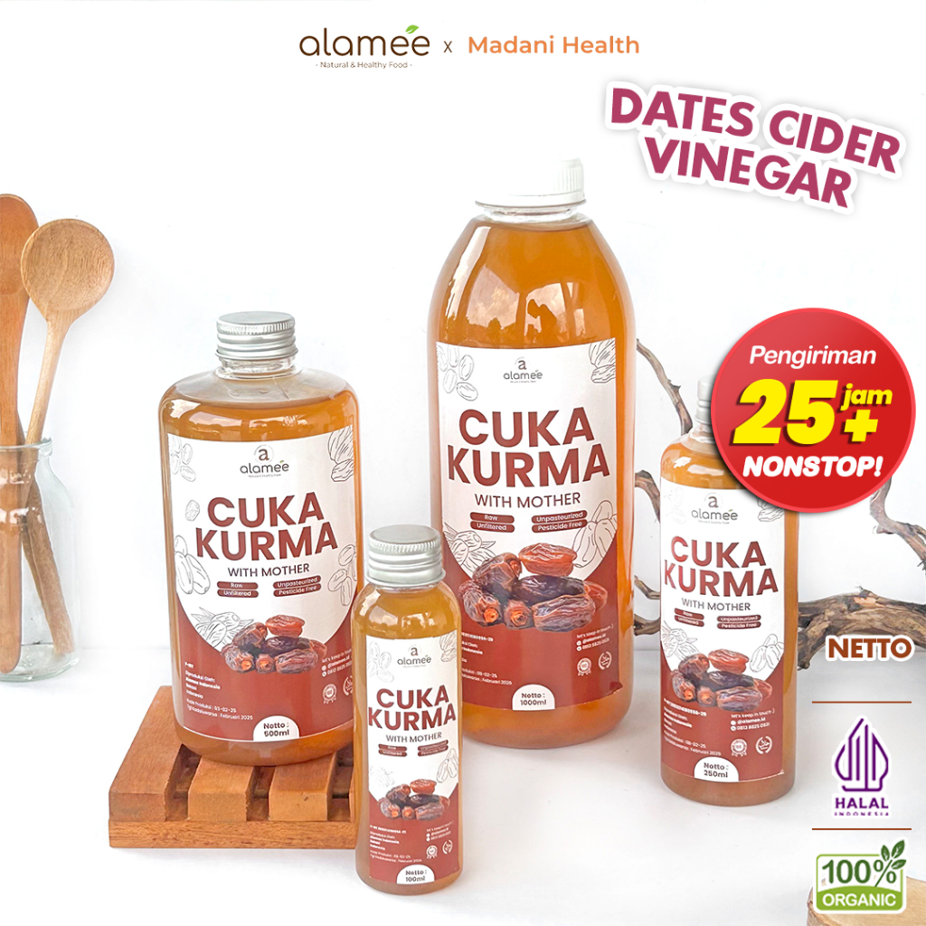 

ALAMEE Cuka Kurma With Mother Original Dates Cider Vinegar Fermentasi Probiotik Herbal