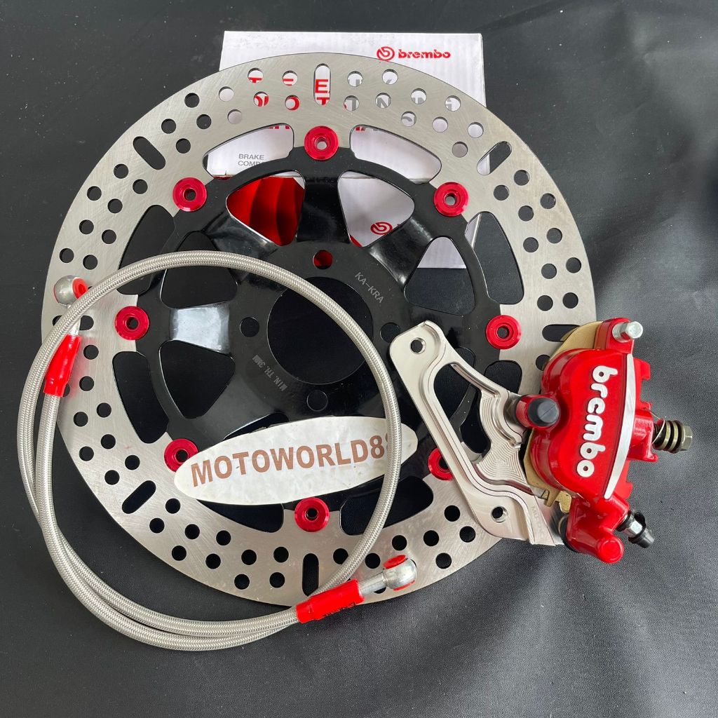 PIRINGAN DISC CAKRAM DEPAN KARISMA 300MM + KALIPER SAMURAI 2PISTON BRMBO + SELANG REM 95CM + BREKET/