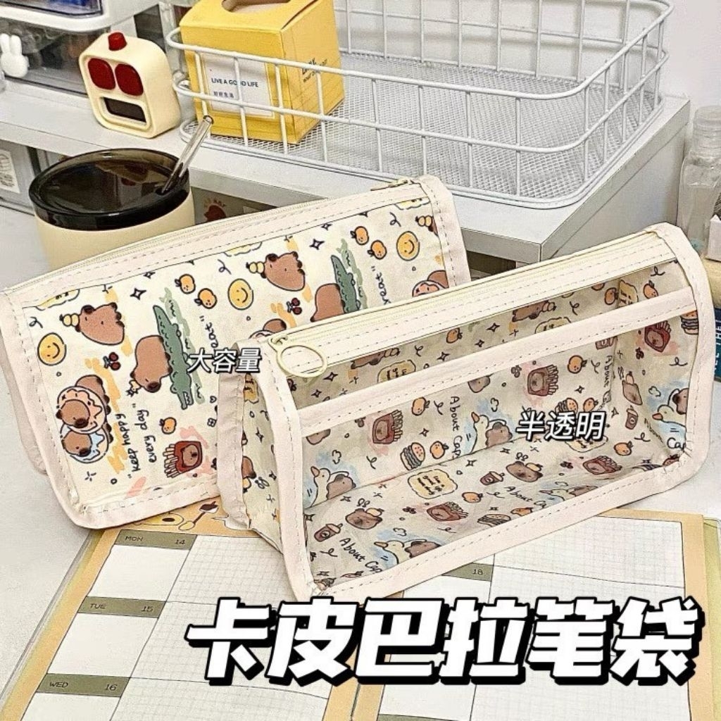 

Tempat Pensil Mika 2ruang, Pencil Case perlengkapan alat tulis sekolah kantor import