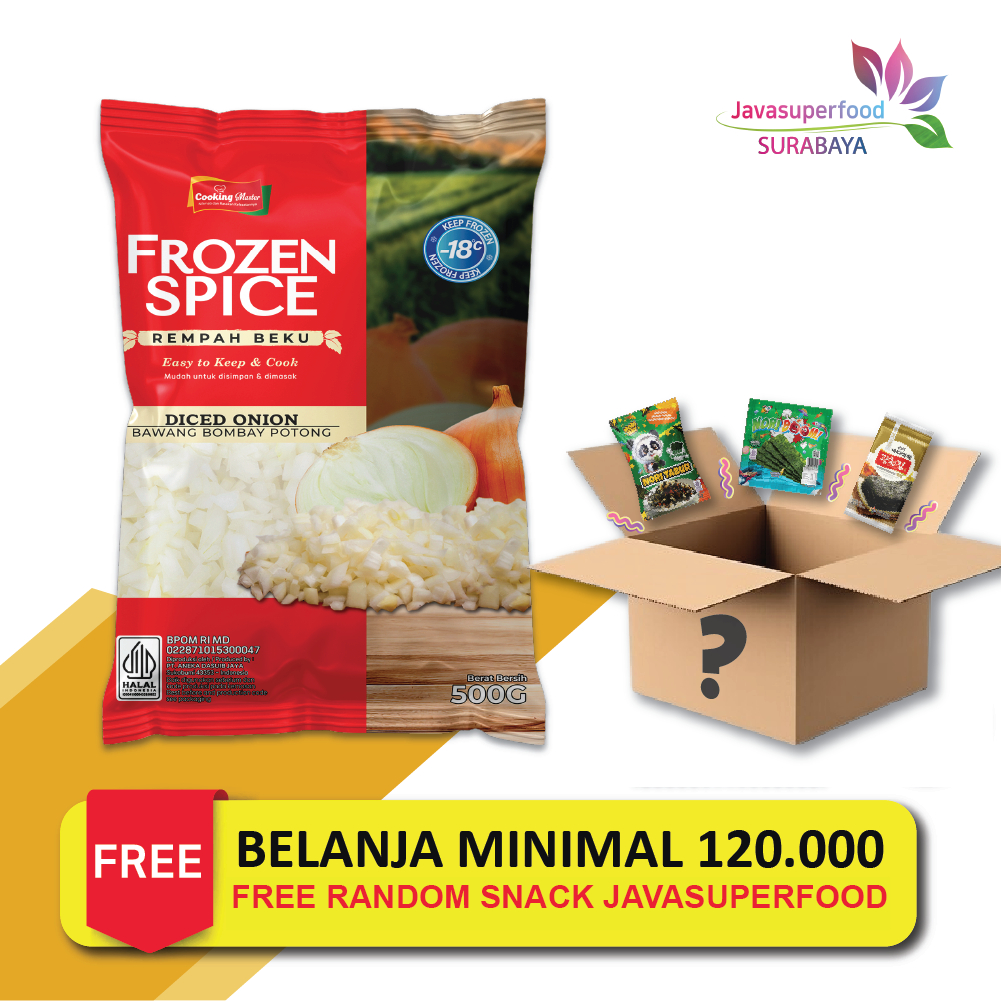 

Onion Dice / Bawang Bombay Potong / Bombay Iris / Rempah beku / Frozen spice / Frozen Vege 10x10mm 500g