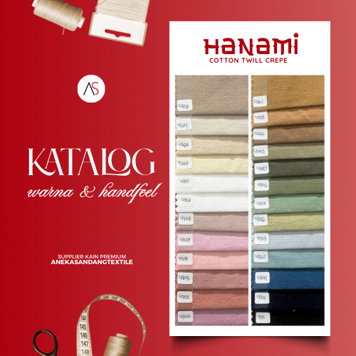 Katalog Warna kain Hanami cotton twill crepe Aneka Sandang Textile