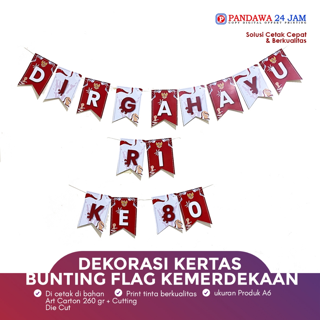 Bunting Flag Dekorasi Banner Dekorasi 17 Agutus HUT RI || Ulang Tahun || Hallowen |Bridal Shower Dek