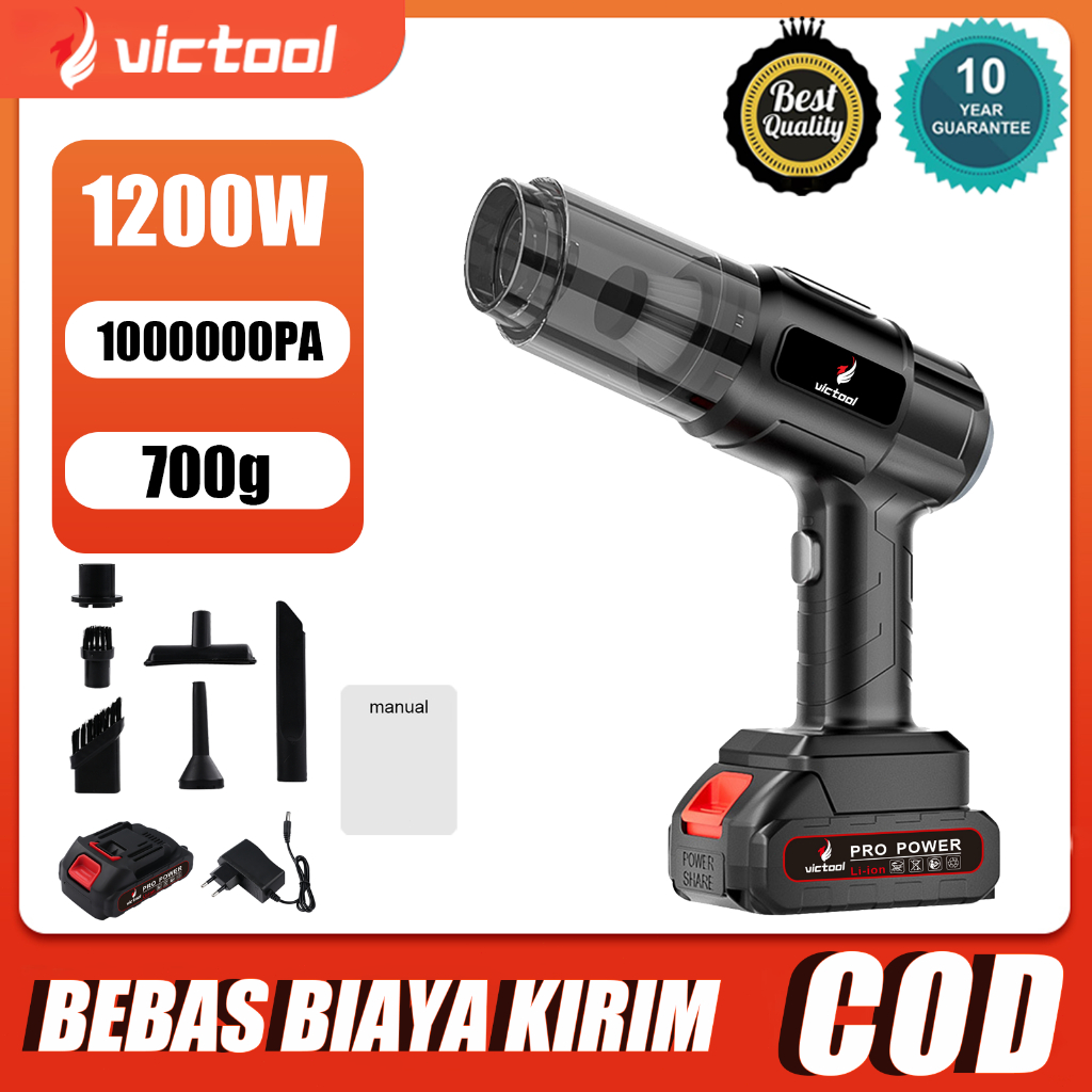 Victool 1000000pa penyedot debu portabel penyedot debu multifungsi pembersih kasur/mobil/3c penyedot