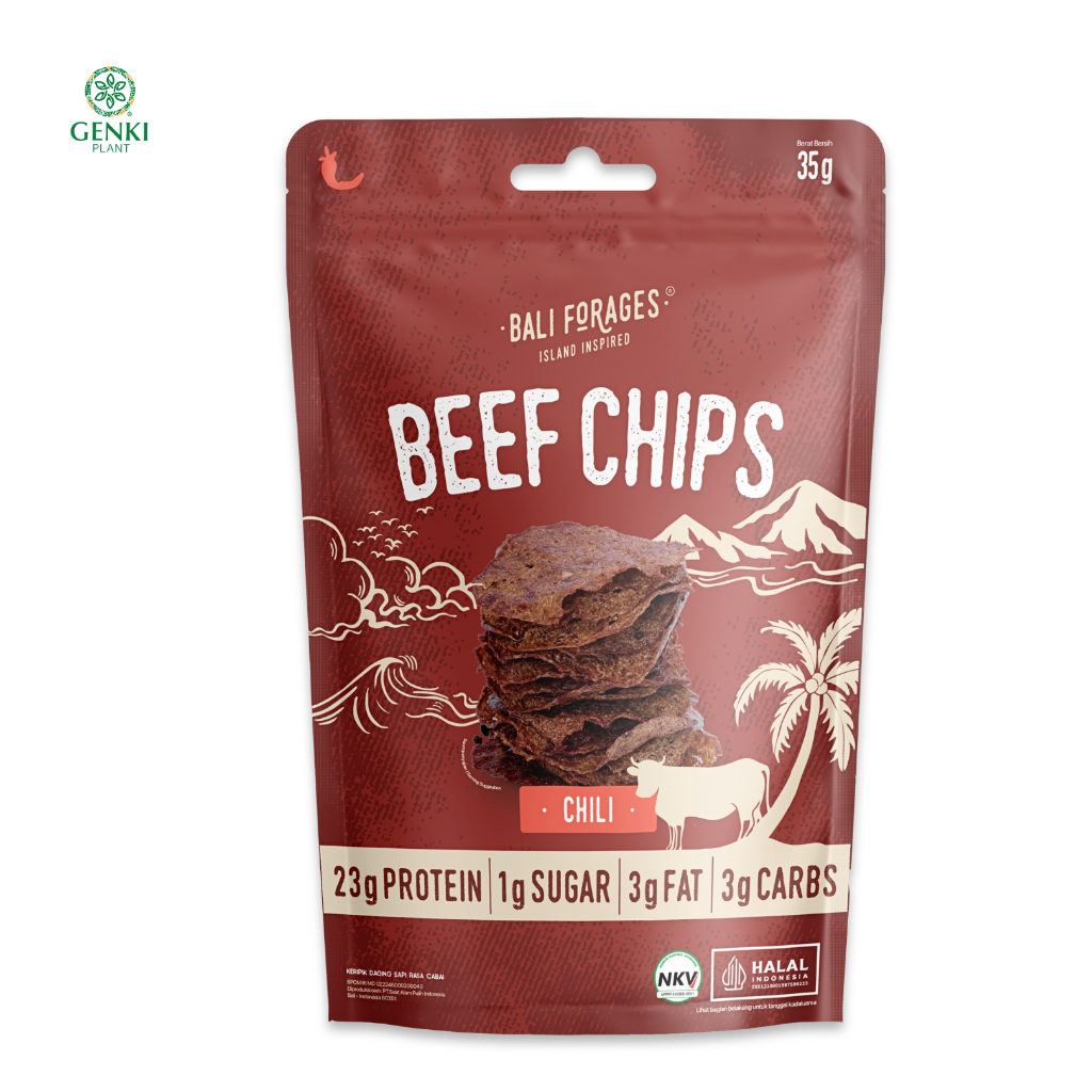 

Beef Chips Chili Crispy Bali Forages / Keripik Daging Sapi - 35 g