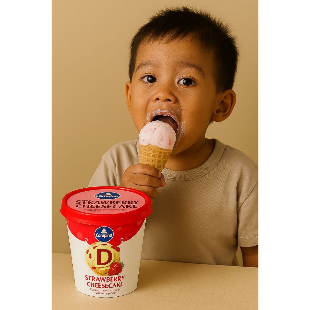 

Es krim Campina Strawberry Cheesecake 350ml Es Cream dengan campuran Stoberi segar dan keju creamy