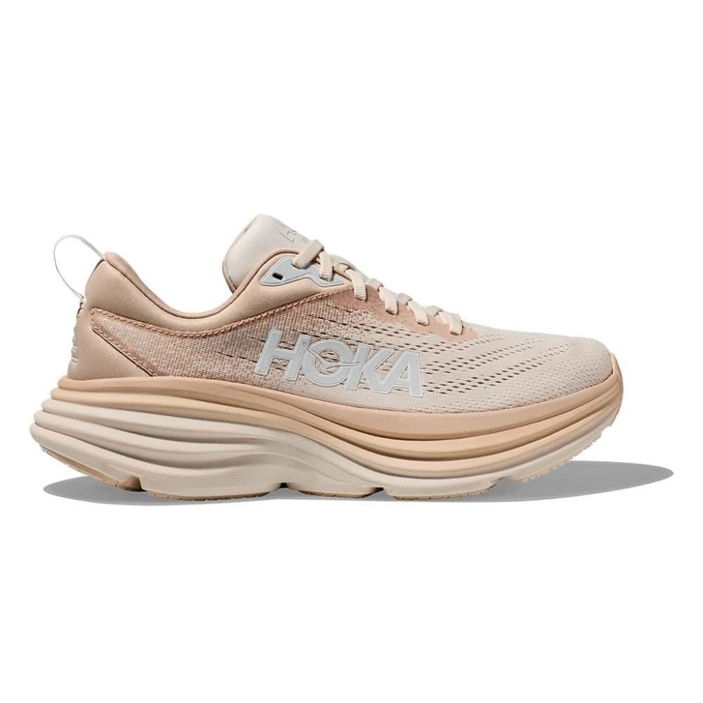 Sepatu Running Wanita Hoka One One Bondi 8 Pink Krem