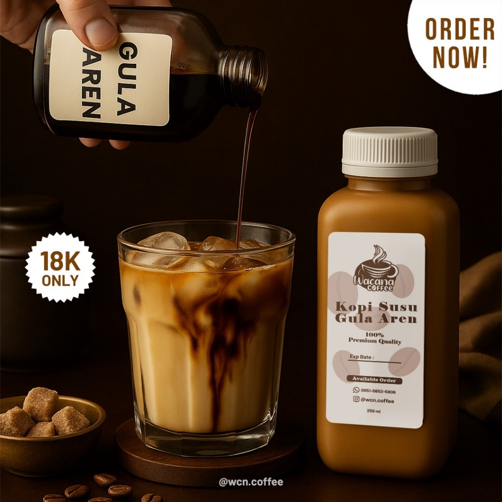 

Coffe susu gula aren di buat dengan biji kopi pilihan/ kopi premium siap minum