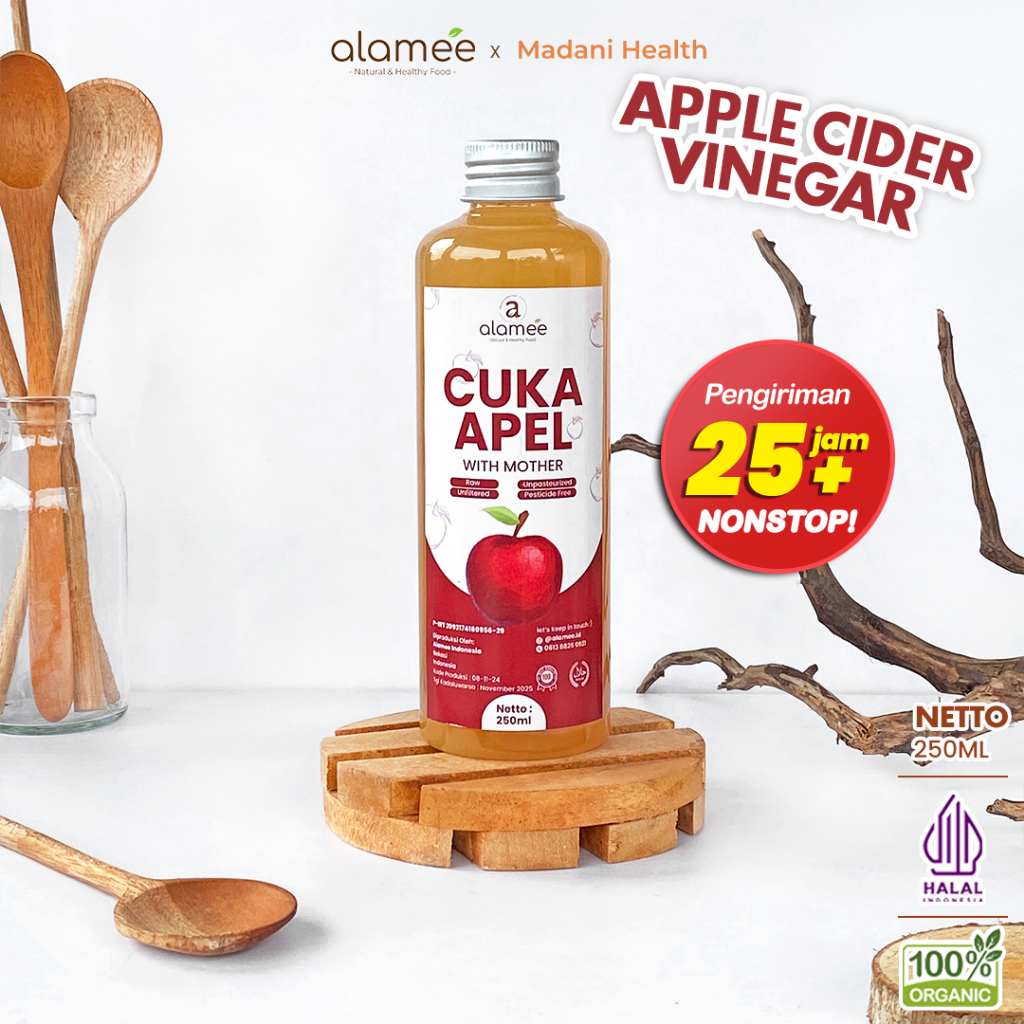 

ALAMEE Cuka Apel Original Vinega With Mother Premium Organik Apple Cider Vinegar Vinega Sari Buah