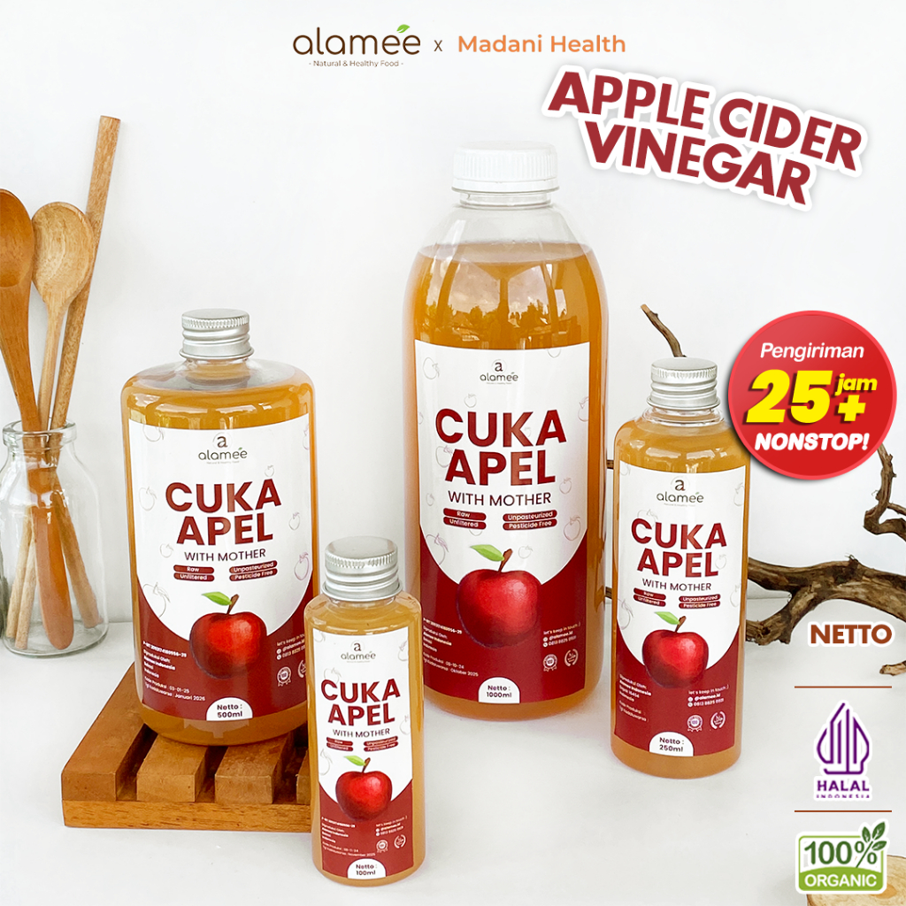 

ALAMEE Cuka Apel Original Vinega With Mother Premium Organik Apple Cider Vinegar Vinega Sari Buah