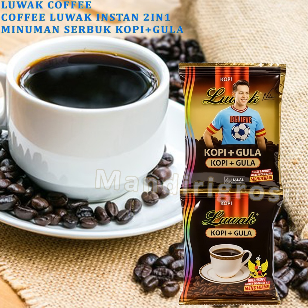 

Minuman Serbuk Kopi + Gula * Luwak Coffee * Coffee Luwak Instan 2in1 * 1 Rncg Isi 15pcs