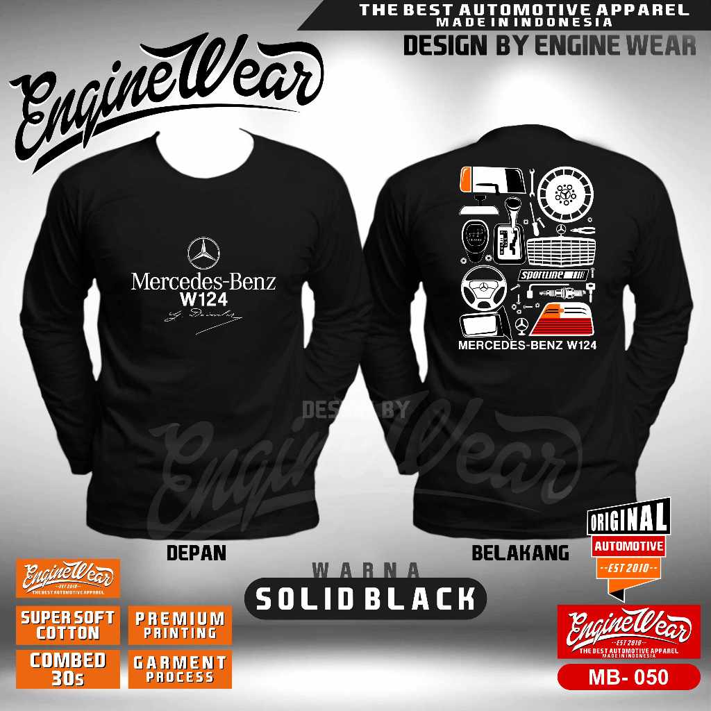 kaos mercedes benz W124 W123 W202 W203 W204 W210 W211 W212 W140 baju mobil mercy klasik tshirt mercy