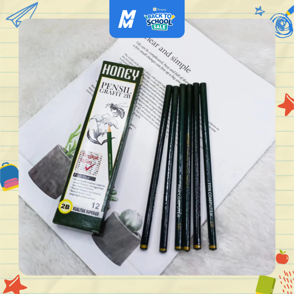 

Pensil 2B Honey | Superior For Computer | 1 Pack Isi 12 Pcs