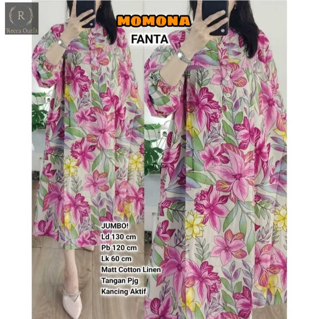 MIDI DRESS JUMBO SOZE XXXL KATUN LINEN MOTIF TERBARU PAKAIAN WANITA DRESS BUSUI LENGAN KERUT