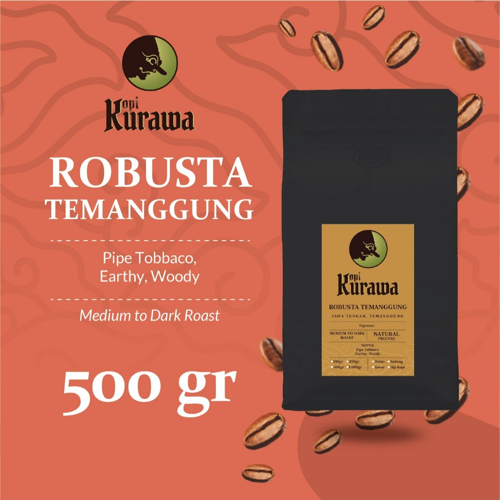 

Kopi Robusta Temanggung Jawa Tengah 500gr Coffee Espresso Biji Bubuk