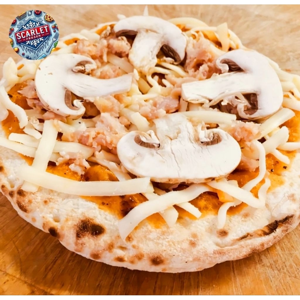 

Italian Pizza Smoked Chicken & Mushroom Pizza Ayam Jamur Frozen Premium dia 15cm