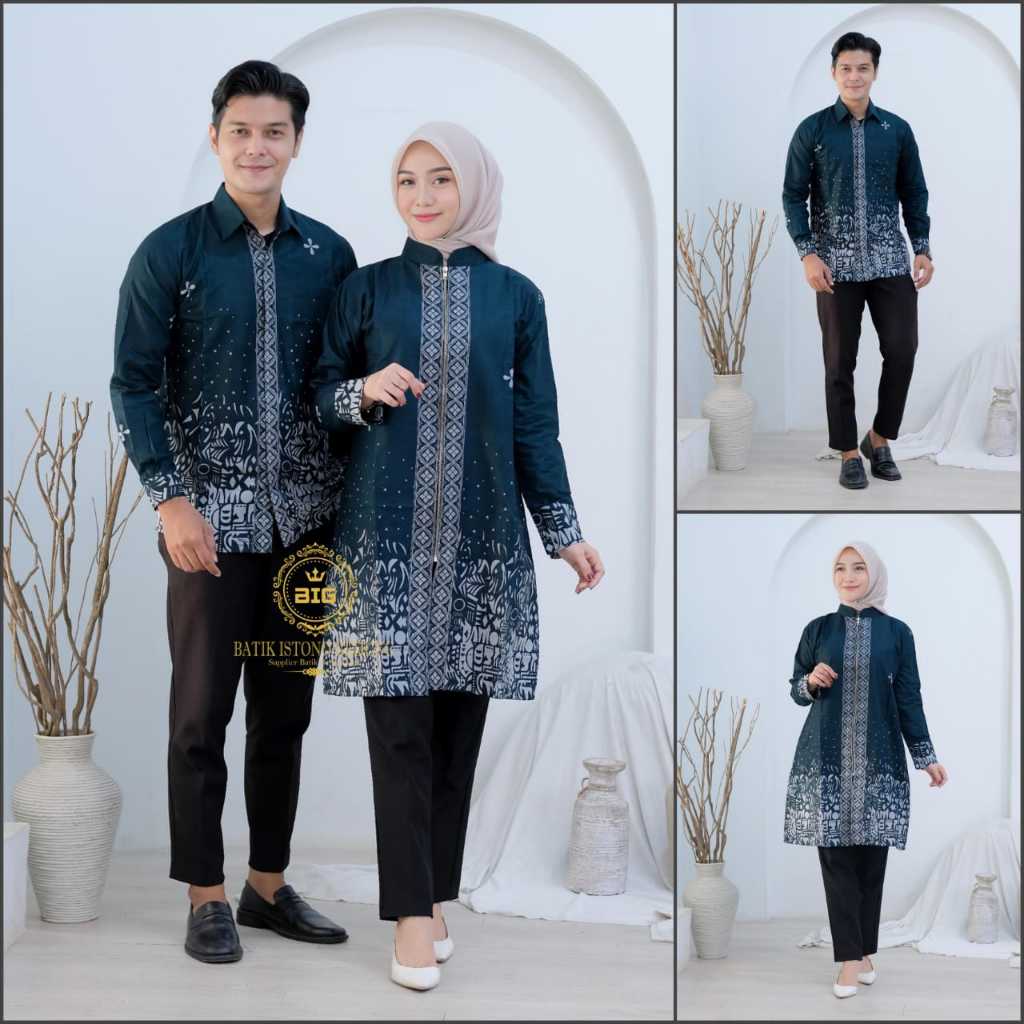 BestPromo Cuci Gudang Batik Tunik Couple Batik Couple Modern Baju Batik Couple Batik Tunik Couple