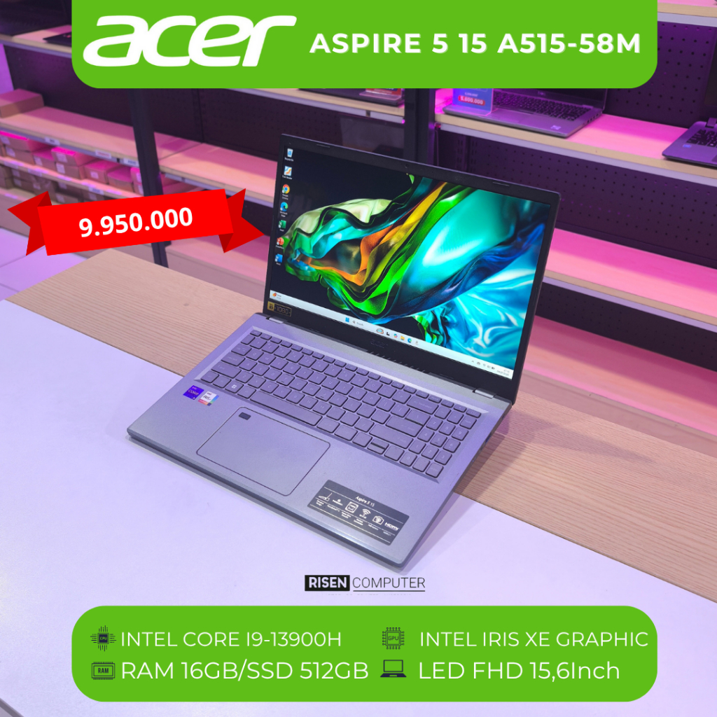 Laptop Acer Aspire 5 15 A515 Intel Core I9-13900H RAM 16GB SSD 512GB FHD 15,6inch Notebook Second