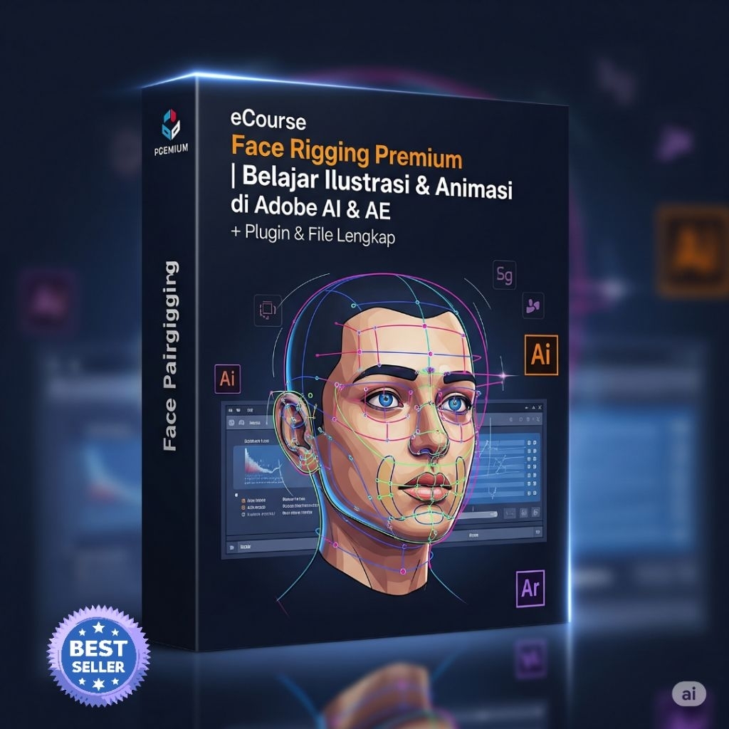 eCourse Face Rigging Premium | Belajar Ilustrasi & Animasi di Adobe AI & AE + Plugin & File Lengkap