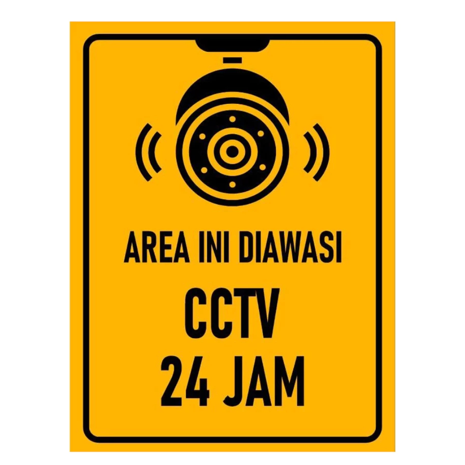 

STIKER CCTV2 10x15 cm 24 JAM AREA PANTAUAN DIPANTAU DIAWASI CAMERA WLBEE