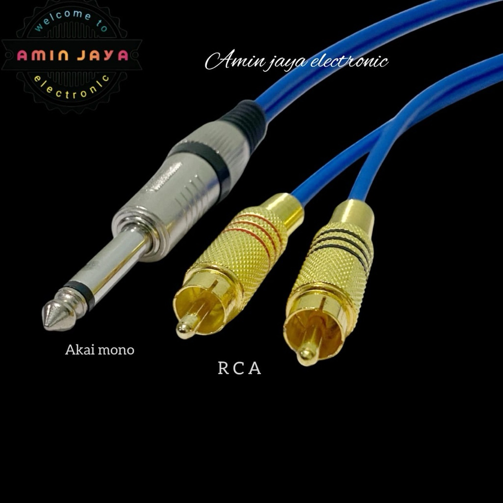 Kabel jack akai mono to dual rca
