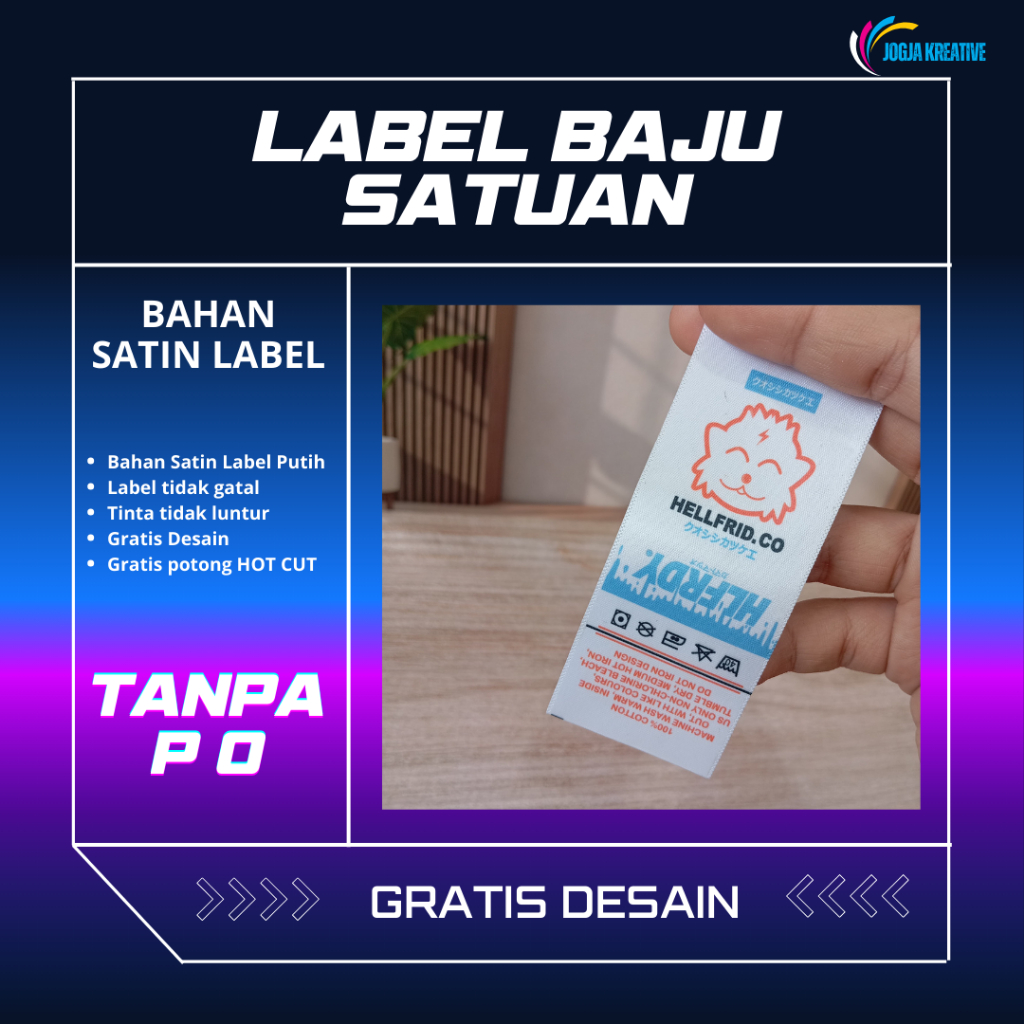 

LABEL BAJU SATUAN | LABEL SATIN | LABEL SATUAN TANPA PO