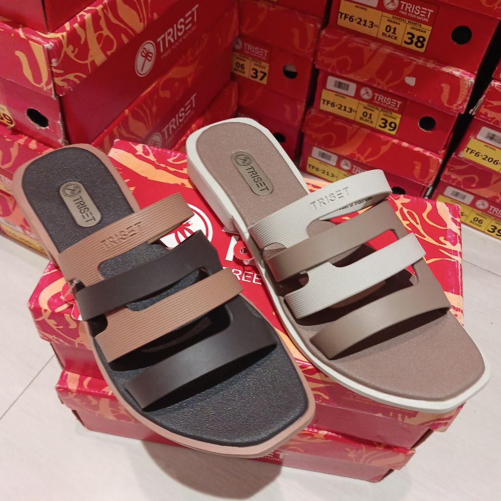 sandal wanita flat karet TRISET❗️ori matahari
