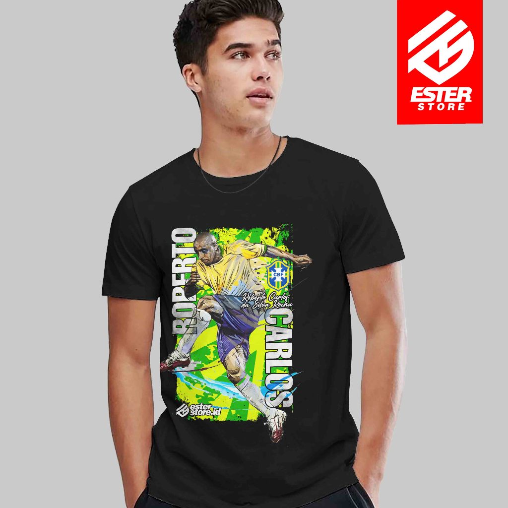 Esterstore.id ES081 - Kaos Bola Roberto Carlos Timnas Brazil