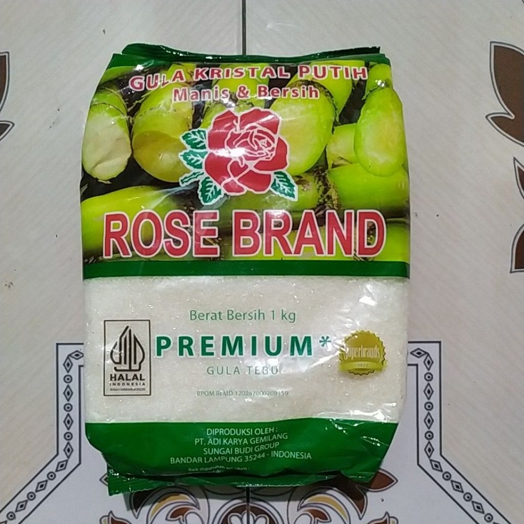 

gula rose brand 1 kg putih hijau premium