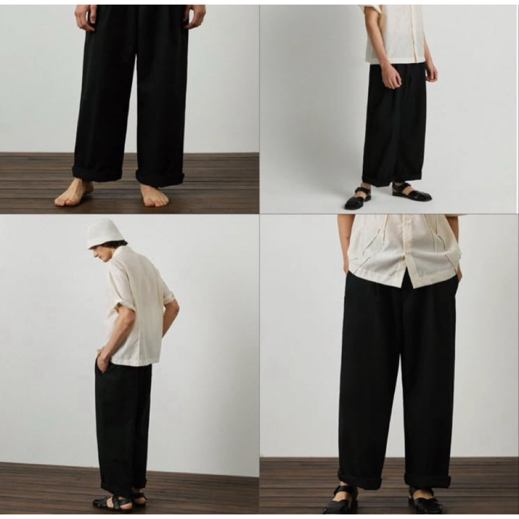 LAFUDGE Our Man Linen Tuck Pants  Size S 26-31 Lp 72-82cm Panjang 100cm Open leg 25cm