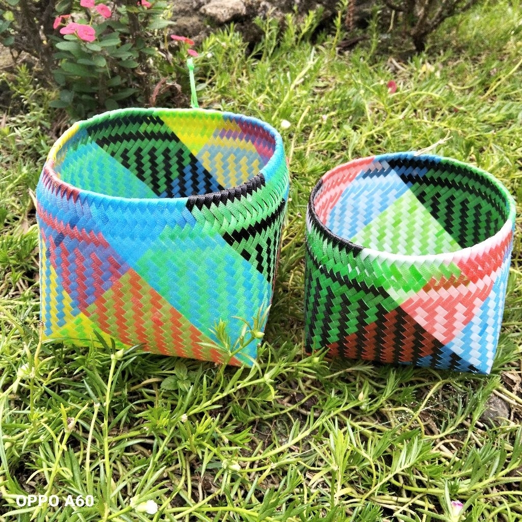 [2 Pcs] Besek Saringan Plastik Warna-Warni | Besek Peniris Beras Murah