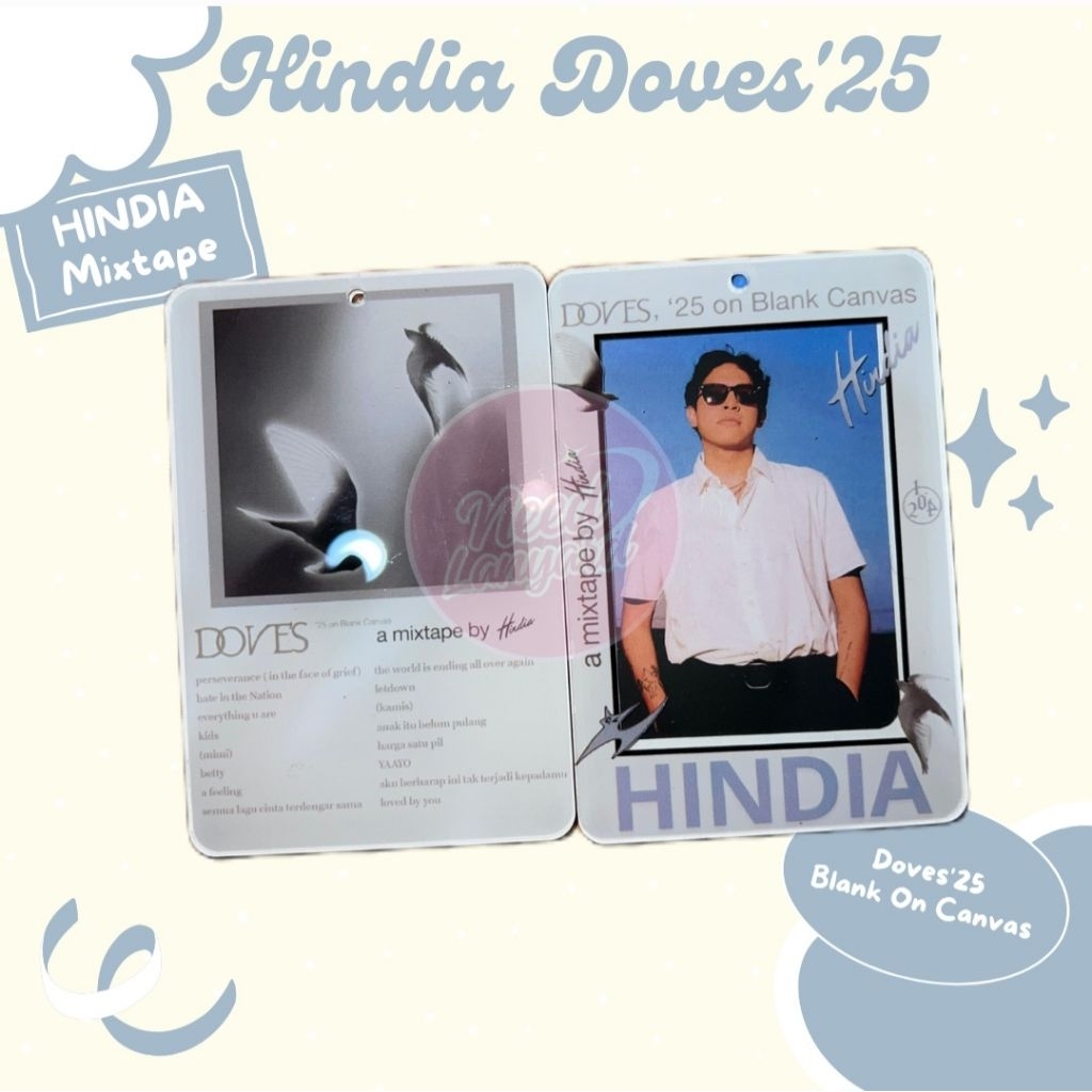 CARD HOLDER ACRYLIC HINDIA DOVES WHITE | PHOTOCARD ACRYLIC HINDIA DOVES | CAHOL HINDIA | CARD HOLDER