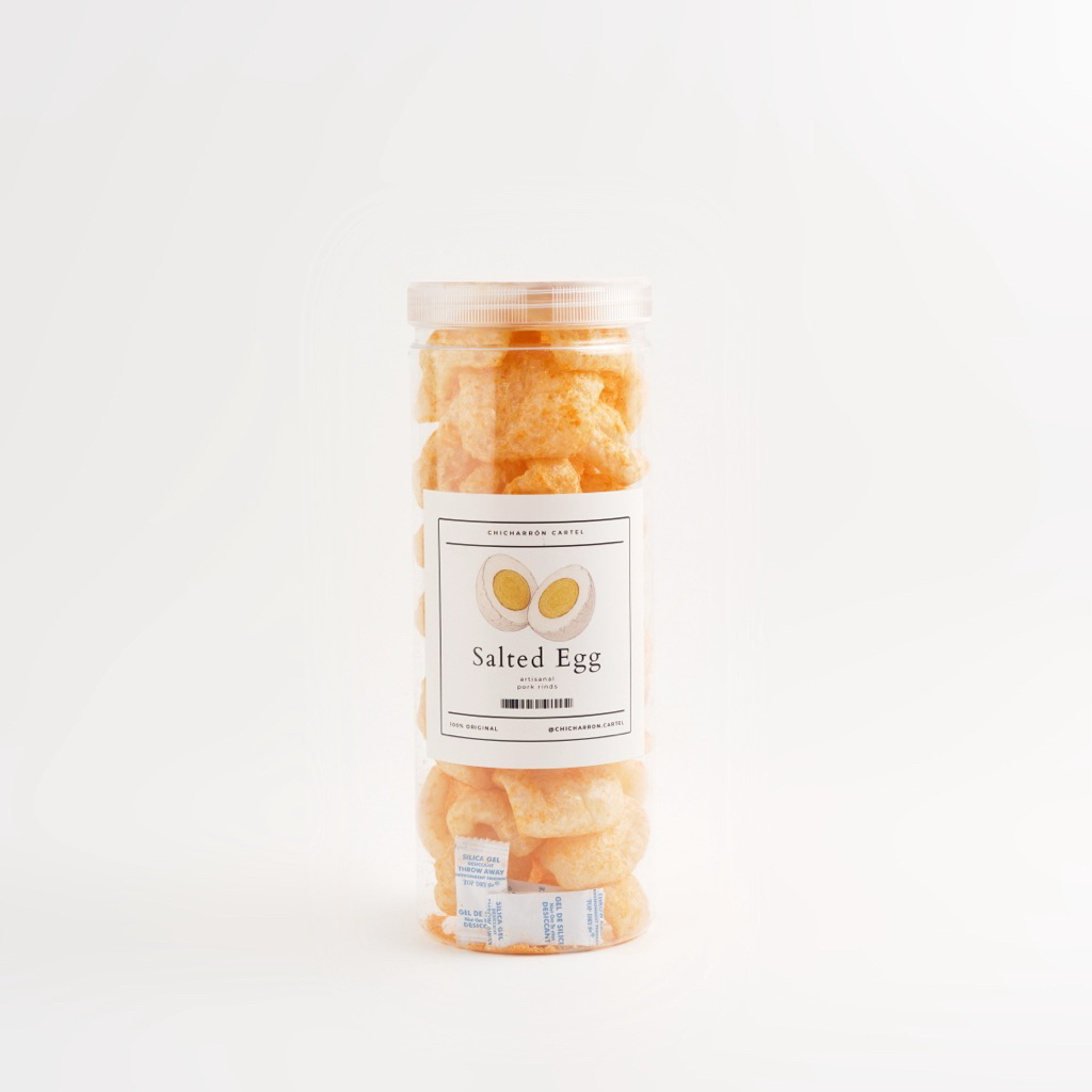 

Kerupuk Kulit Babi Artisanal Chicharron Cartel Salted Egg Flavor