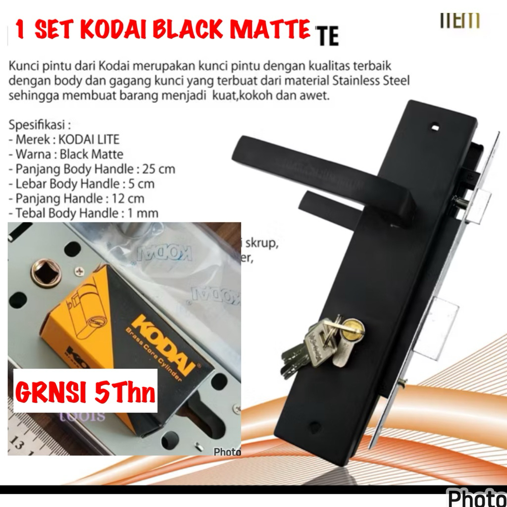 harga promo kunci Pintu kodai Kodai KODAI BLACK kunci pintu besar 25 cm kodai viva knob putar kodai